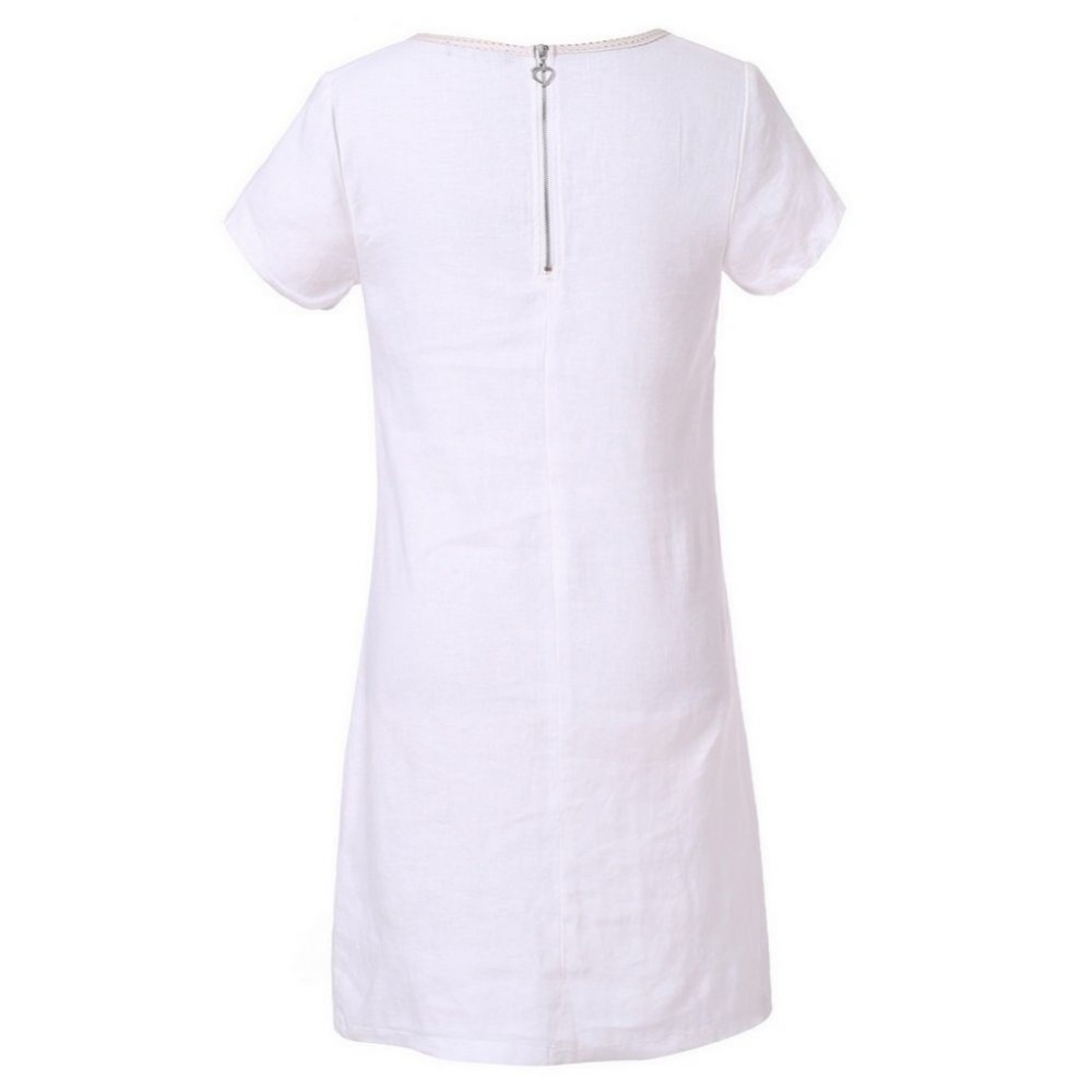 White Linen Dress - Picture 2 of 7